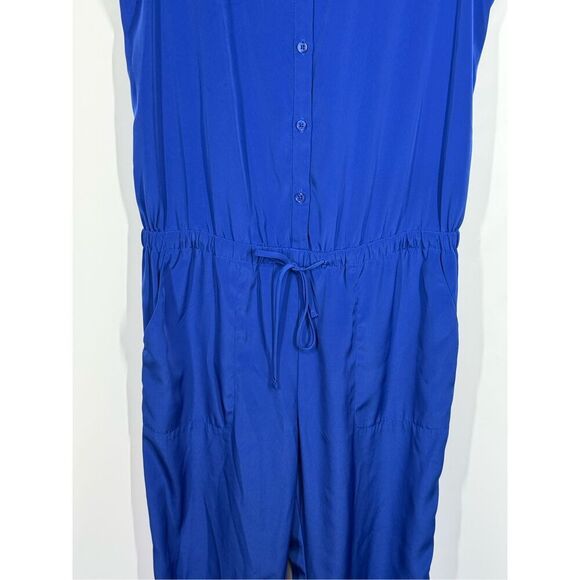 Express Royal Blue Tie Waist Jumpsuit Size X Small - Picture 4 of 10